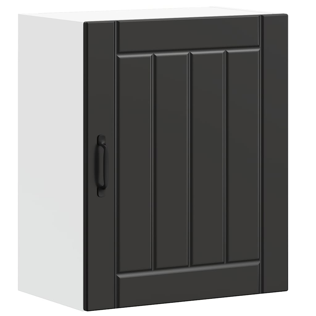 vidaXL Kitchen Wall Cabinets 2 pcs "Lucca" Black Engineered Wood