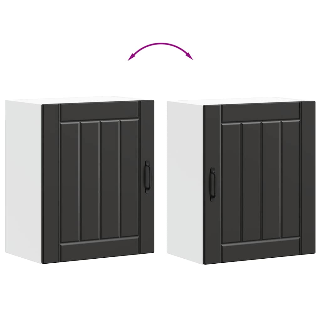 vidaXL Kitchen Wall Cabinets 2 pcs "Lucca" Black Engineered Wood