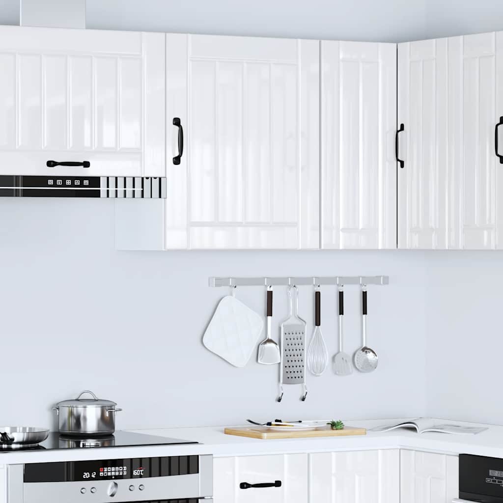 vidaXL Kitchen Wall Cabinet "Lucca" High Gloss White Engineered Wood