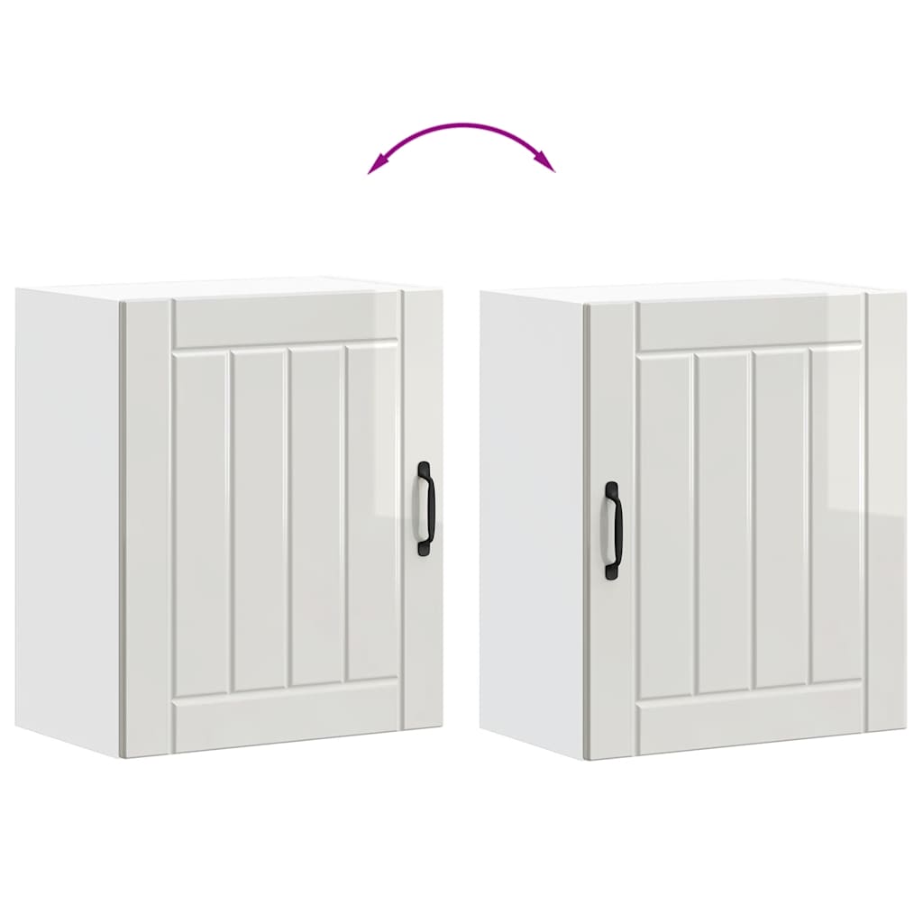 vidaXL Kitchen Wall Cabinet "Lucca" High Gloss White Engineered Wood