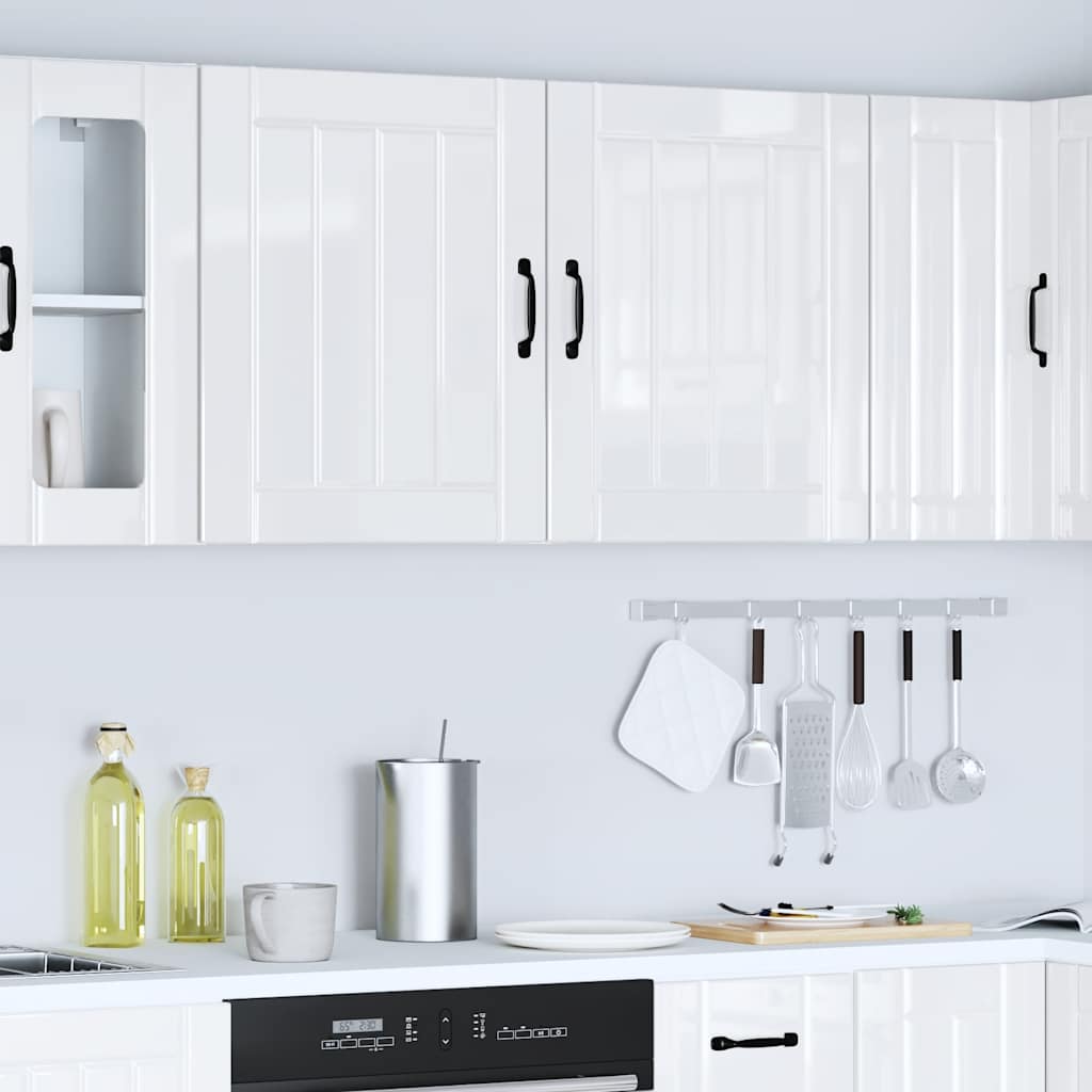 vidaXL Kitchen Wall Cabinets 2 pcs Lucca High Gloss White Engineered Wood