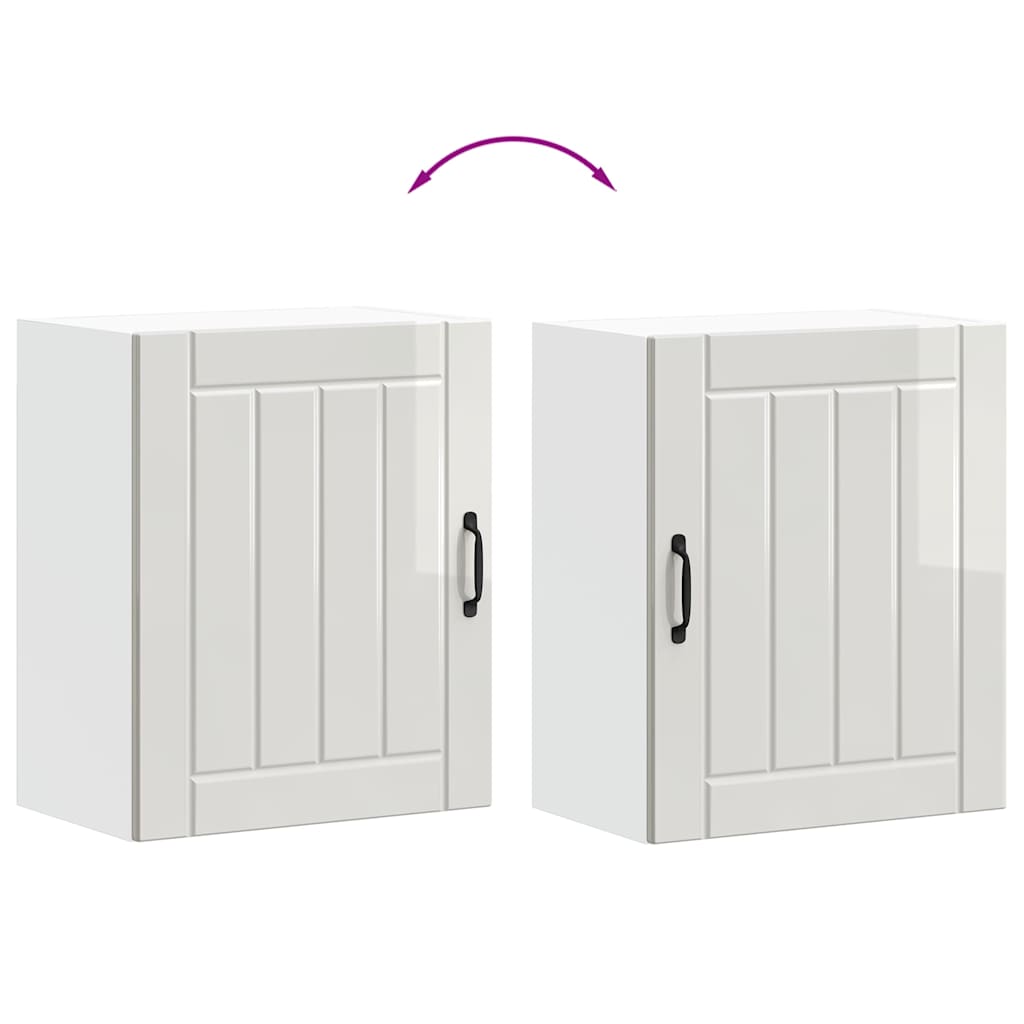 vidaXL Kitchen Wall Cabinets 2 pcs Lucca High Gloss White Engineered Wood