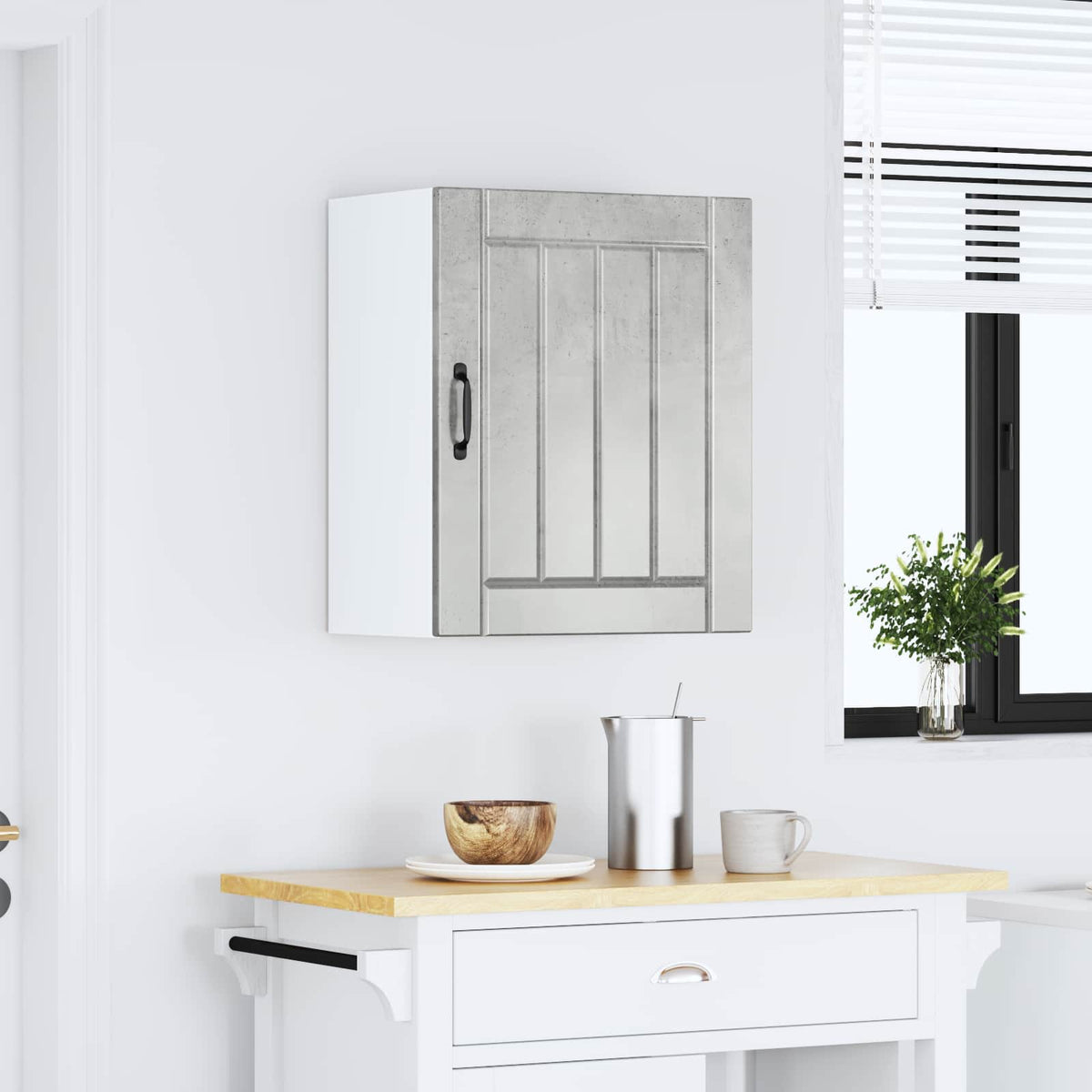 vidaXL Kitchen Wall Cabinet "Lucca" Concrete Grey Engineered Wood