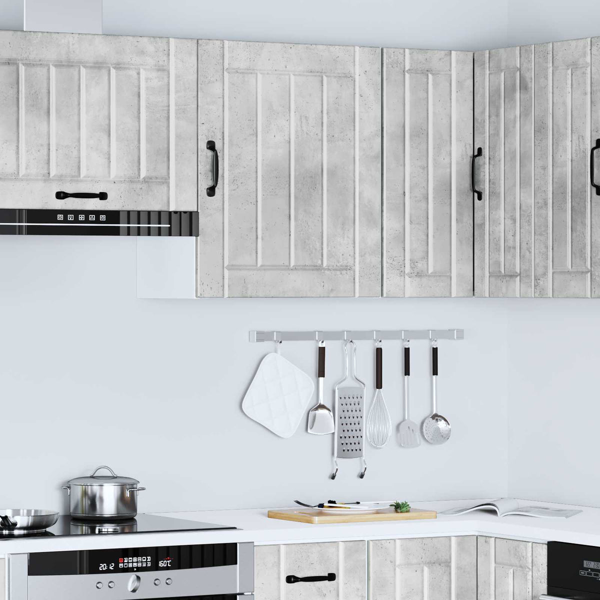 vidaXL Kitchen Wall Cabinet "Lucca" Concrete Grey Engineered Wood