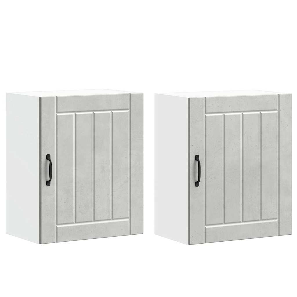 vidaXL Kitchen Wall Cabinets 2 pcs Lucca Concrete Grey Engineered Wood