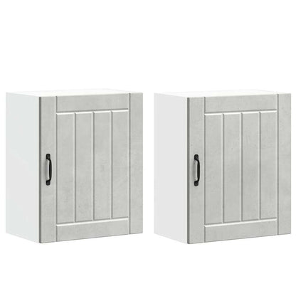 vidaXL Kitchen Wall Cabinets 2 pcs Lucca Concrete Grey Engineered Wood