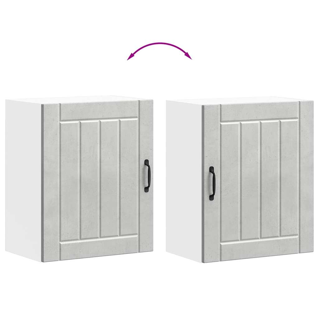 vidaXL Kitchen Wall Cabinets 2 pcs Lucca Concrete Grey Engineered Wood