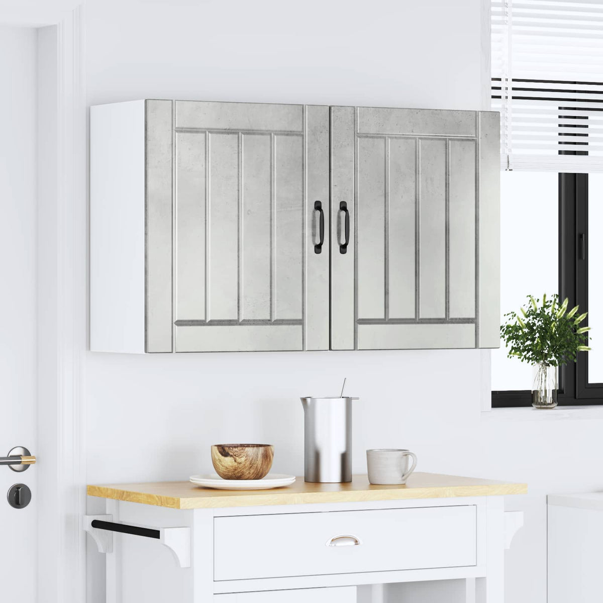 vidaXL Kitchen Wall Cabinets 2 pcs Lucca Concrete Grey Engineered Wood