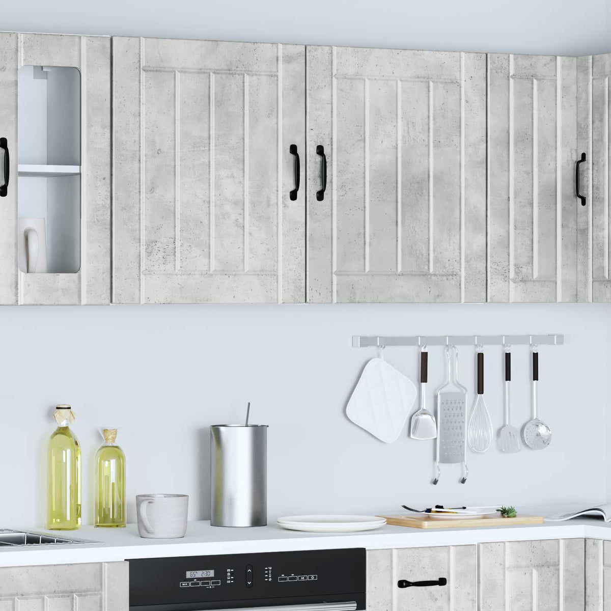 vidaXL Kitchen Wall Cabinets 2 pcs Lucca Concrete Grey Engineered Wood