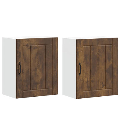 vidaXL Kitchen Wall Cabinets 2 pcs Lucca Smoked Oak Engineered Wood