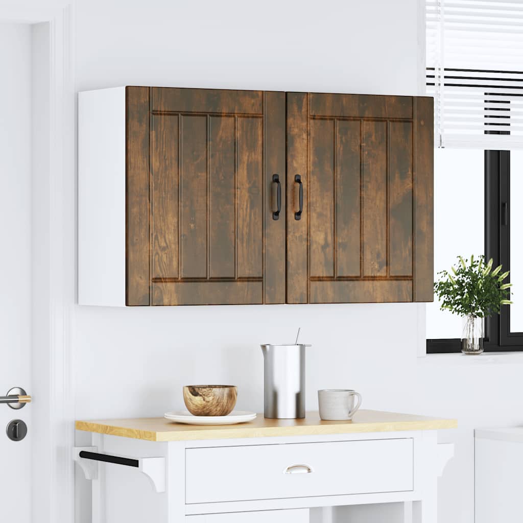 vidaXL Kitchen Wall Cabinets 2 pcs Lucca Smoked Oak Engineered Wood