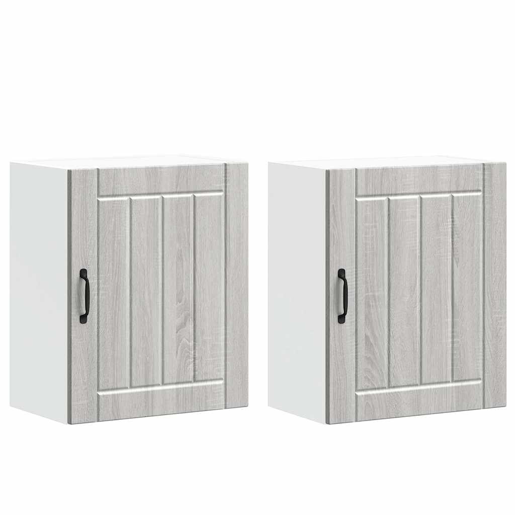 vidaXL Kitchen Wall Cabinets 2 pcs Lucca Grey Sonoma Engineered Wood