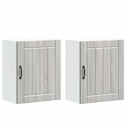 vidaXL Kitchen Wall Cabinets 2 pcs Lucca Grey Sonoma Engineered Wood