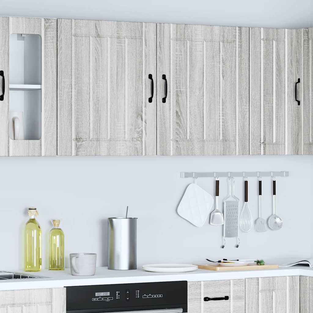 vidaXL Kitchen Wall Cabinets 2 pcs Lucca Grey Sonoma Engineered Wood