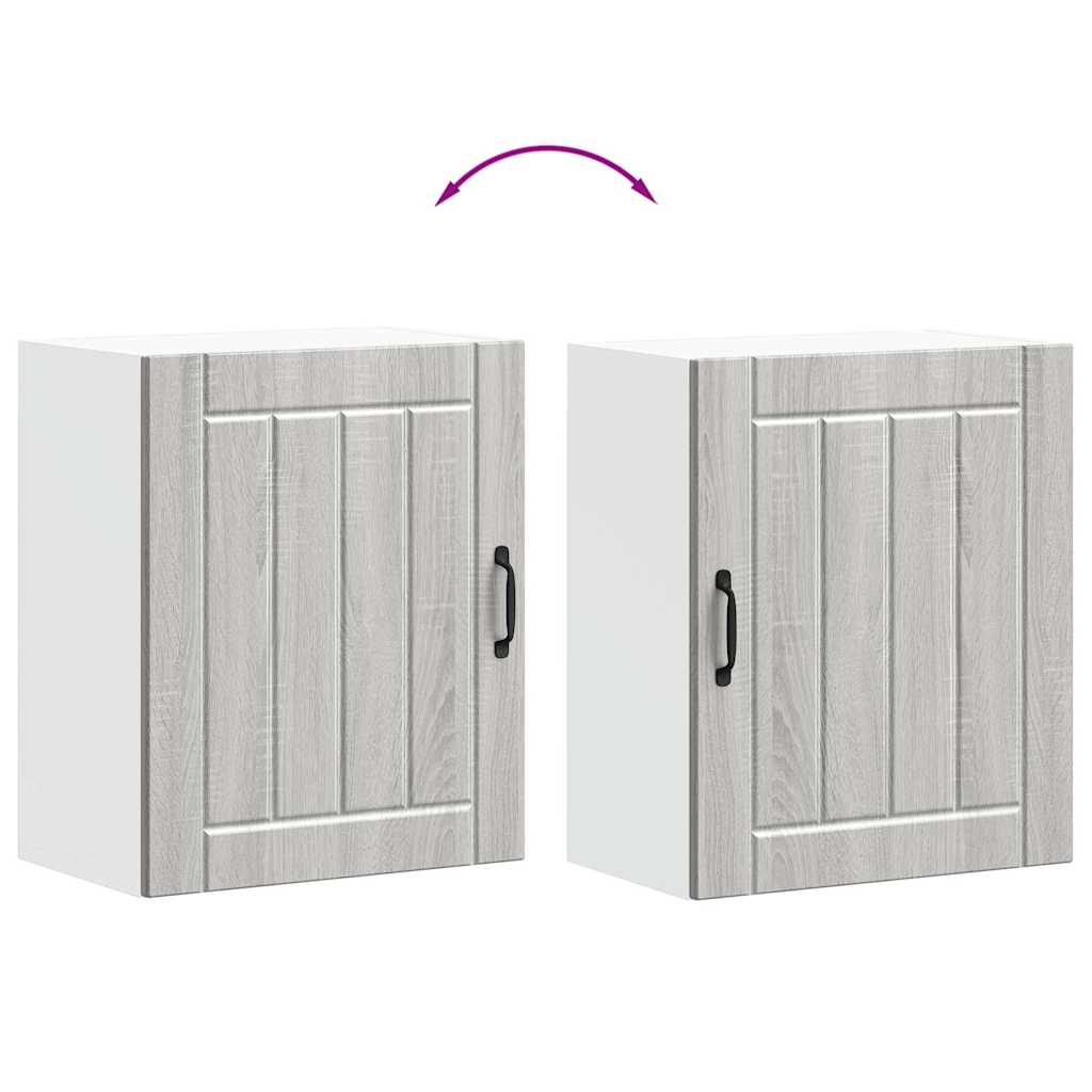 vidaXL Kitchen Wall Cabinets 2 pcs Lucca Grey Sonoma Engineered Wood