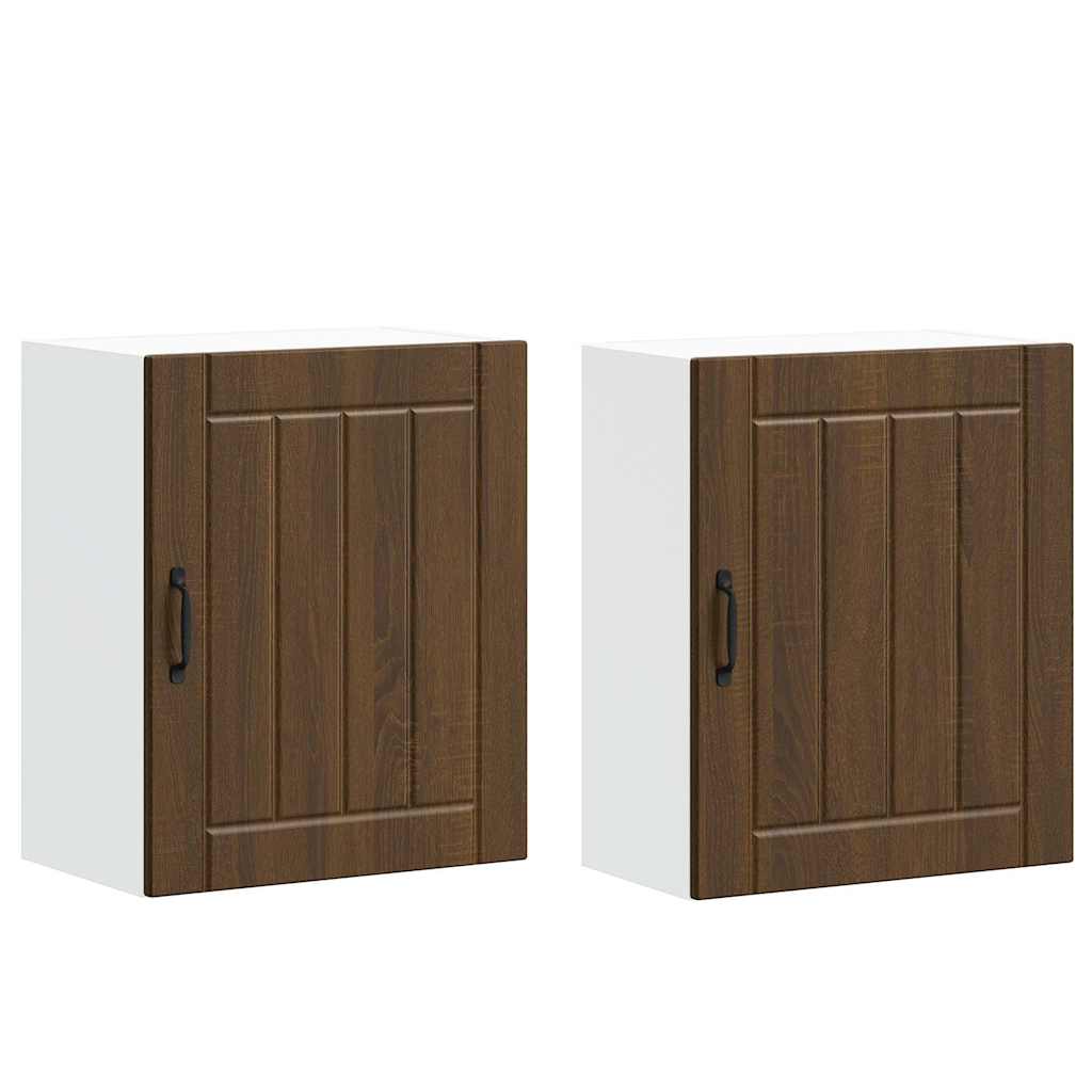 vidaXL Kitchen Wall Cabinets 2 pcs Lucca Brown Oak Engineered Wood