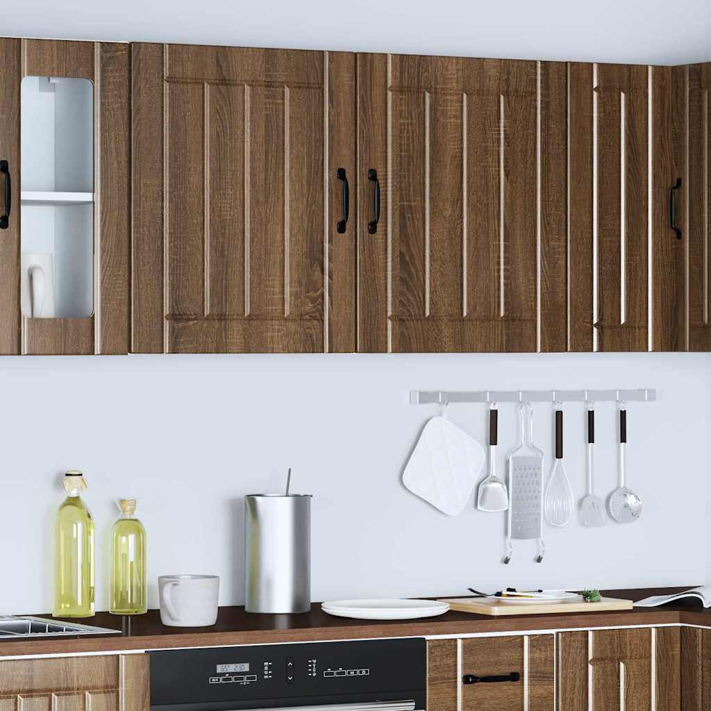 vidaXL Kitchen Wall Cabinets 2 pcs Lucca Brown Oak Engineered Wood