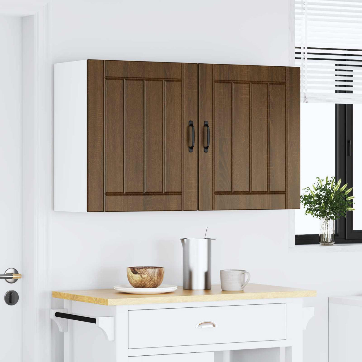 vidaXL Kitchen Wall Cabinets 2 pcs Lucca Brown Oak Engineered Wood