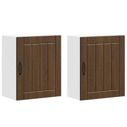 vidaXL Kitchen Wall Cabinets 2 pcs Lucca Brown Oak Engineered Wood