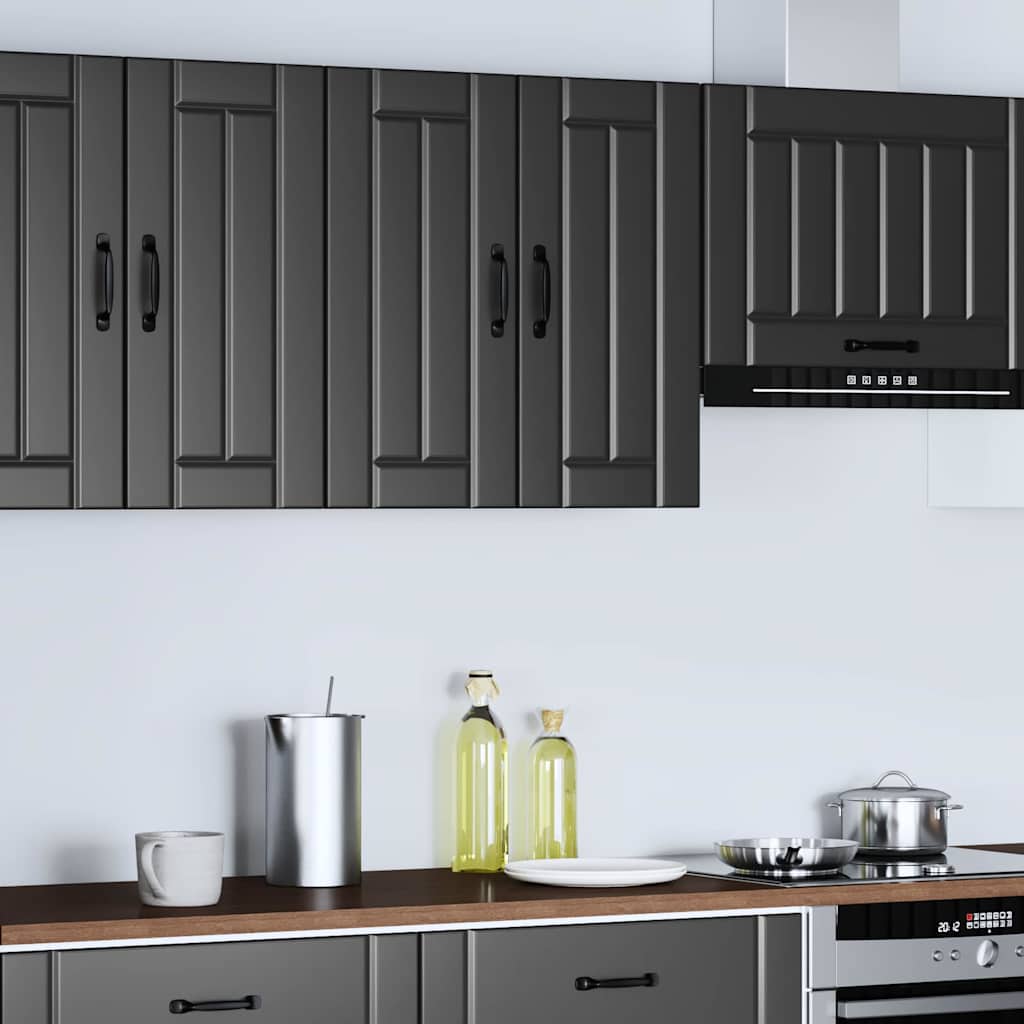 vidaXL Kitchen Wall Cabinet "Lucca" Black Engineered Wood