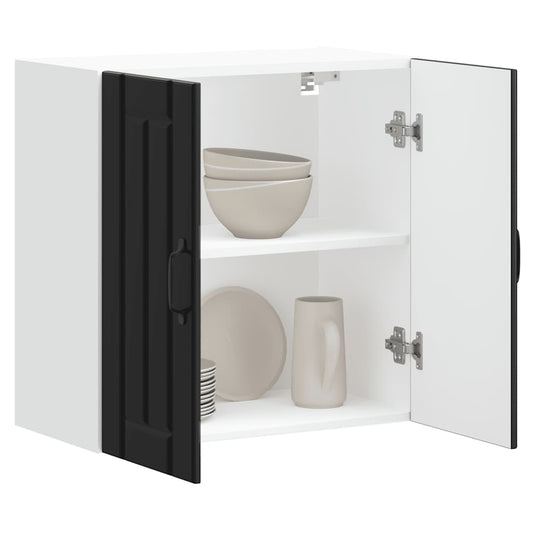 vidaXL Kitchen Wall Cabinet "Lucca" Black Engineered Wood