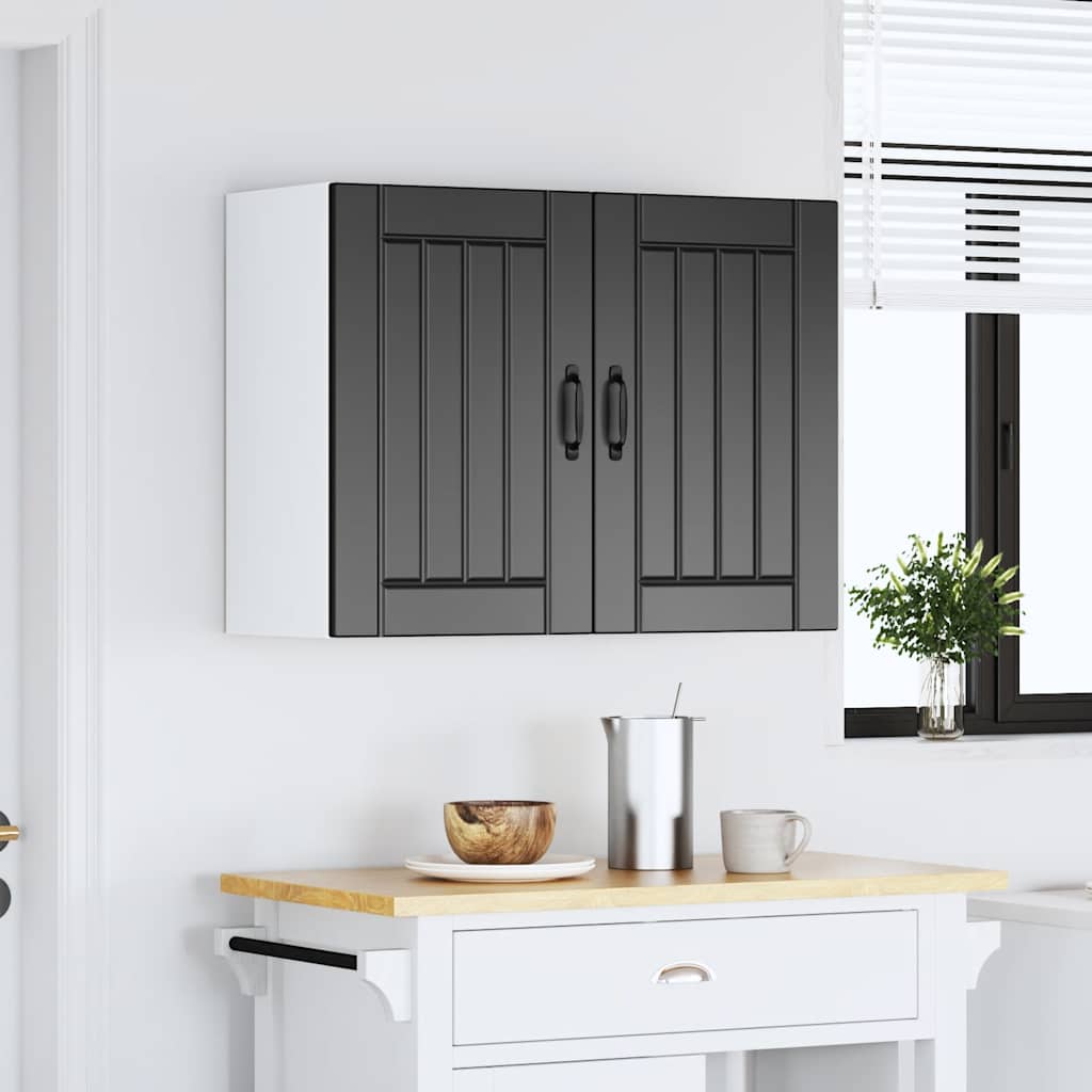 vidaXL Kitchen Wall Cabinet "Lucca" Black Engineered Wood