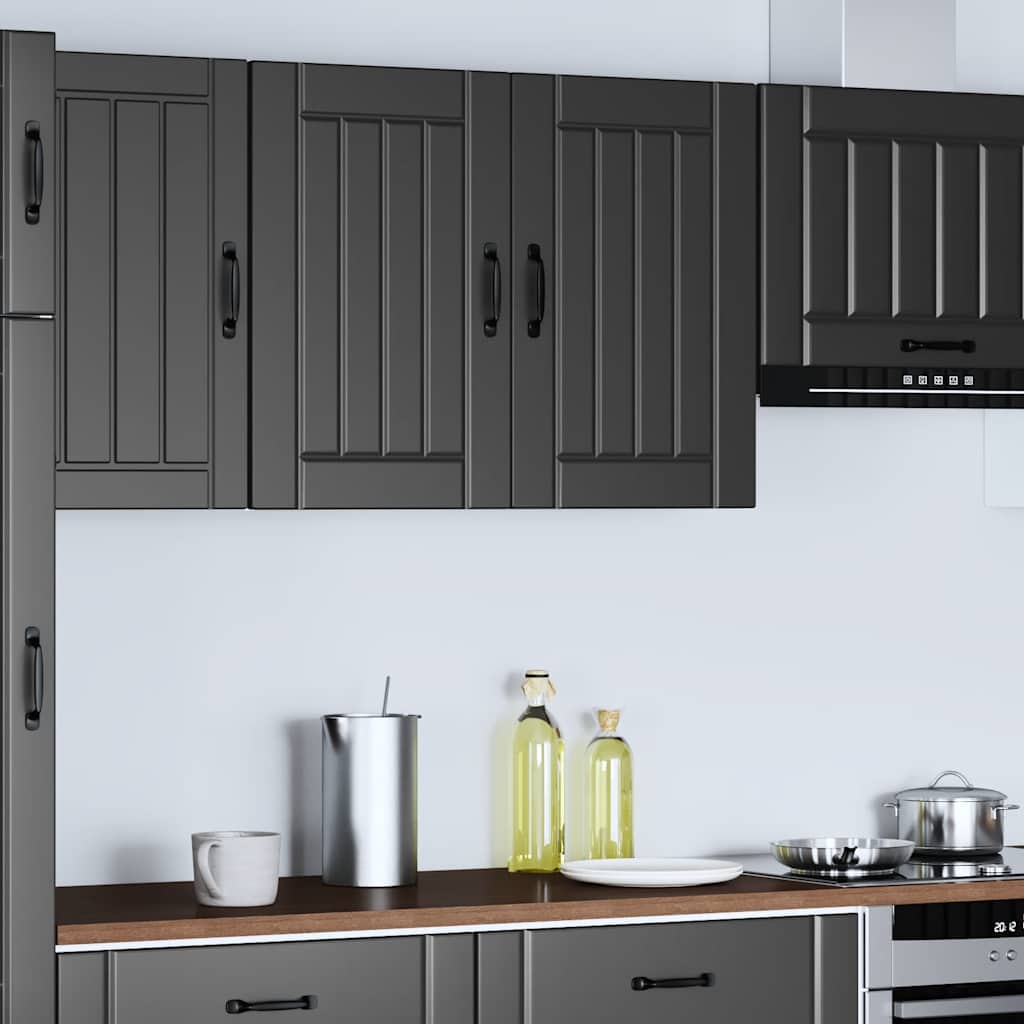 vidaXL Kitchen Wall Cabinet Lucca Black Engineered Wood