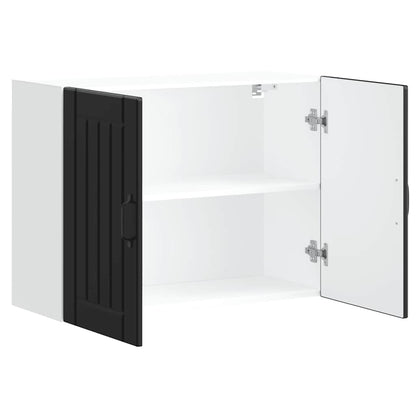 vidaXL Kitchen Wall Cabinet Lucca Black Engineered Wood