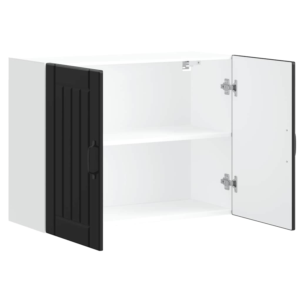 vidaXL Kitchen Wall Cabinet "Lucca" Black Engineered Wood