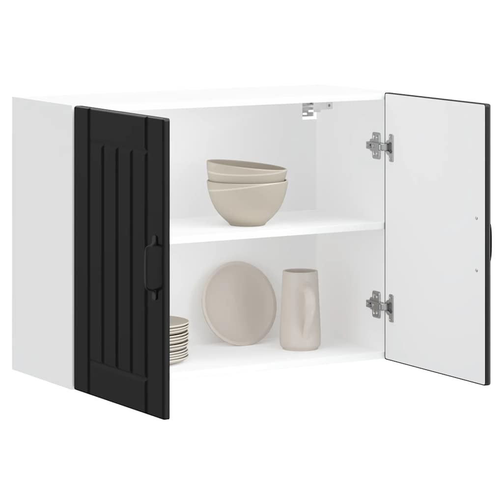 vidaXL Kitchen Wall Cabinet "Lucca" Black Engineered Wood