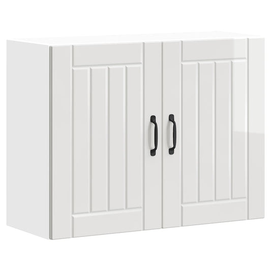 vidaXL Kitchen Wall Cabinet "Lucca" High Gloss White Engineered Wood