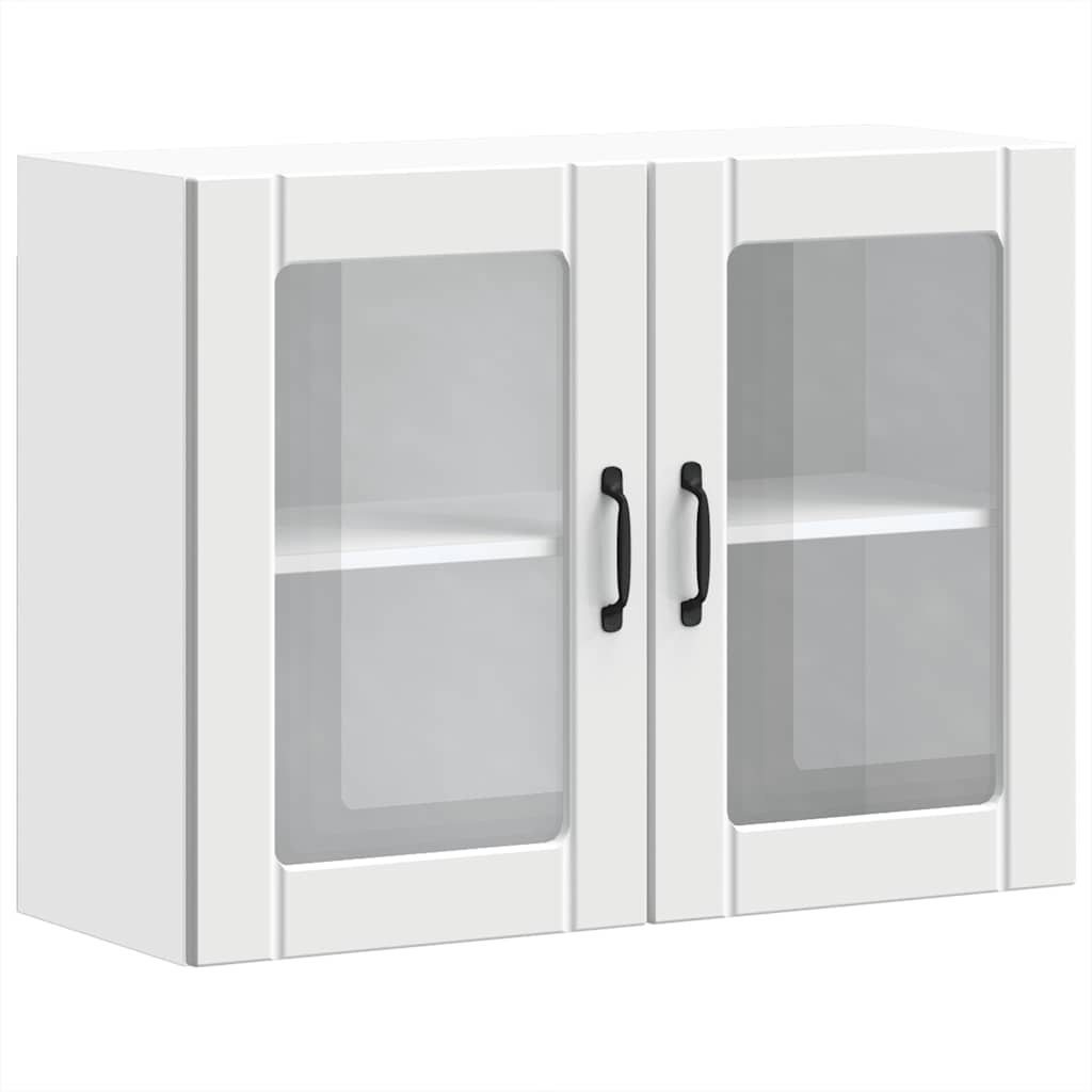 vidaXL Kitchen Wall Cabinet with Glass Door "Lucca" White Engineered Wood