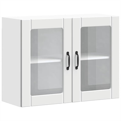 vidaXL Kitchen Wall Cabinet with Glass Door "Lucca" White Engineered Wood