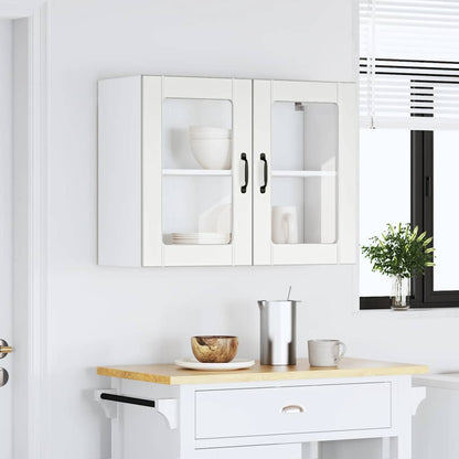 vidaXL Kitchen Wall Cabinet with Glass Door "Lucca" White Engineered Wood