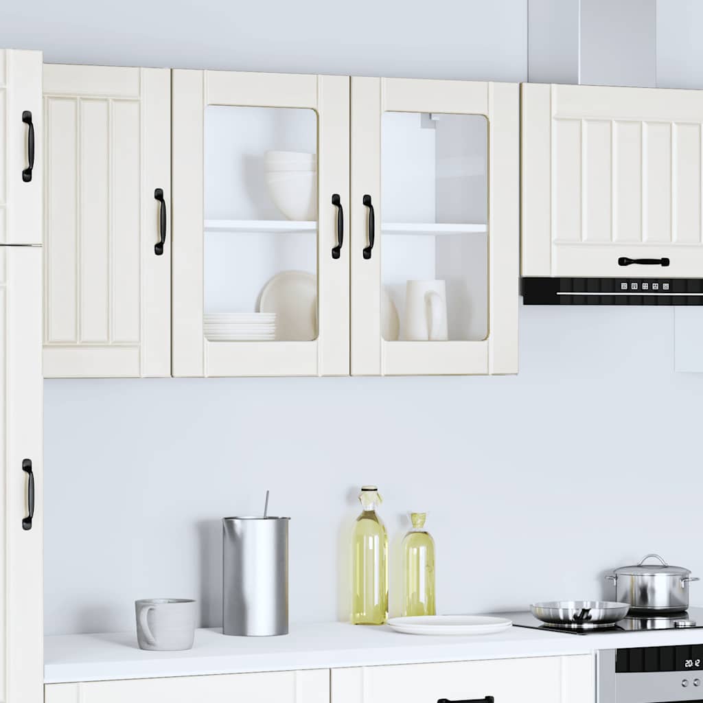vidaXL Kitchen Wall Cabinet with Glass Door "Lucca" White Engineered Wood