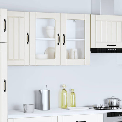 vidaXL Kitchen Wall Cabinet with Glass Door "Lucca" White Engineered Wood