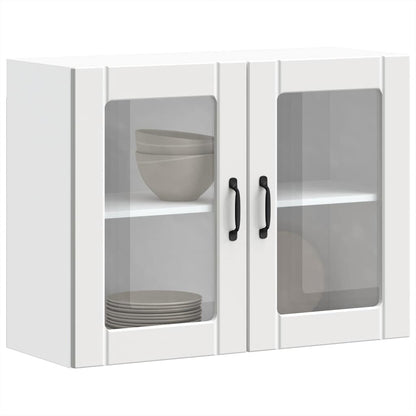 vidaXL Kitchen Wall Cabinet with Glass Door "Lucca" White Engineered Wood