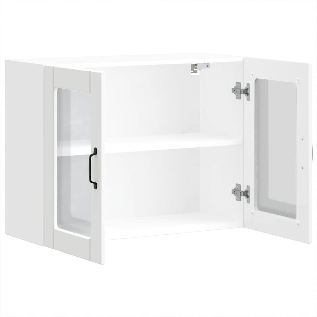 vidaXL Kitchen Wall Cabinet with Glass Door "Lucca" White Engineered Wood