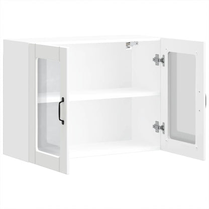 vidaXL Kitchen Wall Cabinet with Glass Door "Lucca" White Engineered Wood