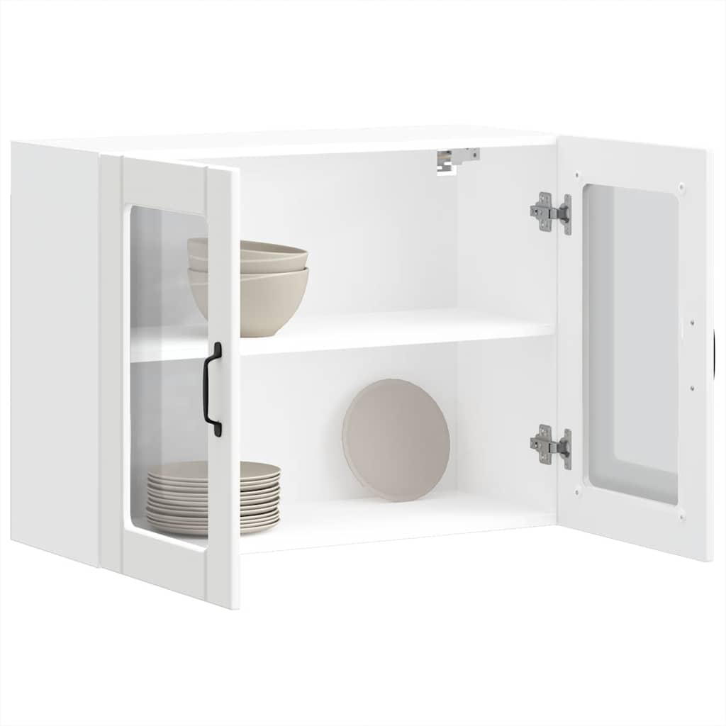 vidaXL Kitchen Wall Cabinet with Glass Door "Lucca" White Engineered Wood