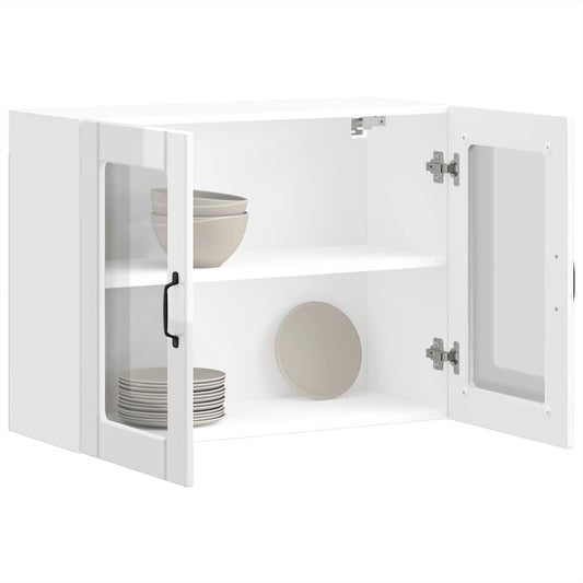 vidaXL Kitchen Wall Cabinet with Glass Door "Lucca" High Gloss White Engineered Wood