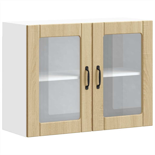 vidaXL Kitchen Wall Cabinet with Glass Door "Lucca" Sonoma Oak Engineered Wood