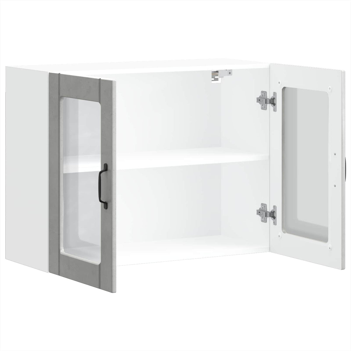 vidaXL Kitchen Wall Cabinet with Glass Door "Lucca" Concrete Grey