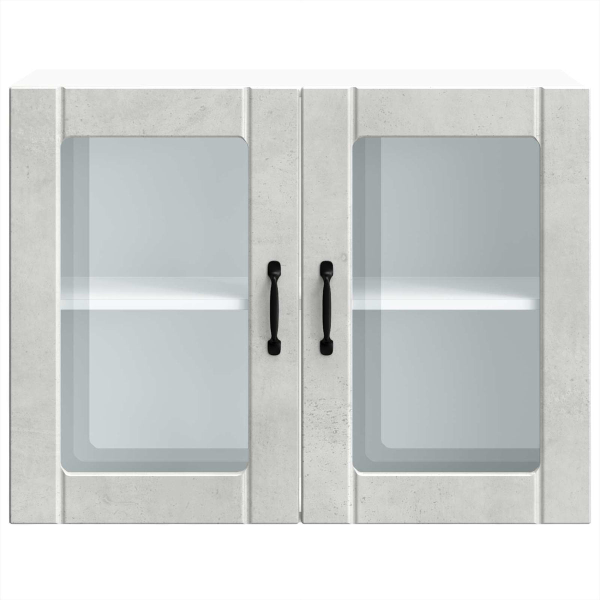 vidaXL Kitchen Wall Cabinet with Glass Door "Lucca" Concrete Grey