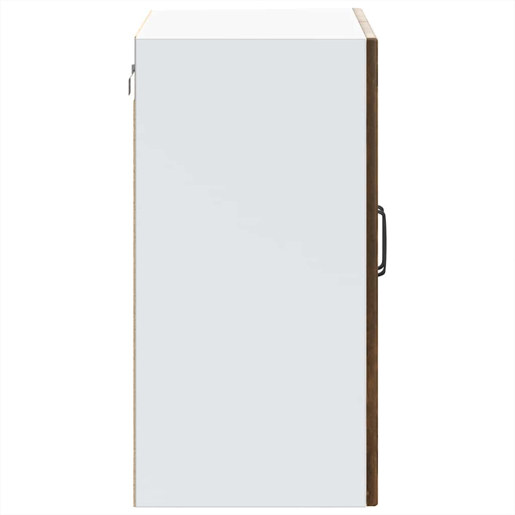 vidaXL Kitchen Wall Cabinet with Glass Door "Lucca" Smoked Oak Engineered Wood
