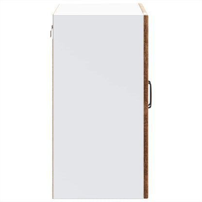 vidaXL Kitchen Wall Cabinet with Glass Door Lucca Old Wood Engineered Wood