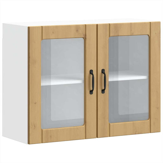 vidaXL Kitchen Wall Cabinet with Glass Door "Lucca" Artisan Oak Engineered Wood