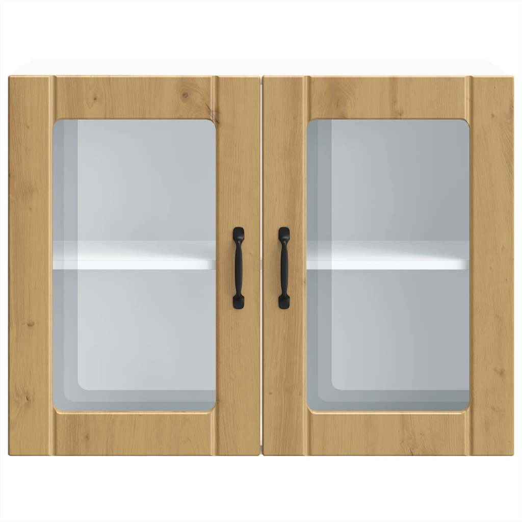 vidaXL Kitchen Wall Cabinet with Glass Door Lucca Artisan Oak Engineered Wood