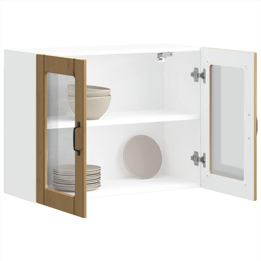 vidaXL Kitchen Wall Cabinet with Glass Door "Lucca" Artisan Oak Engineered Wood
