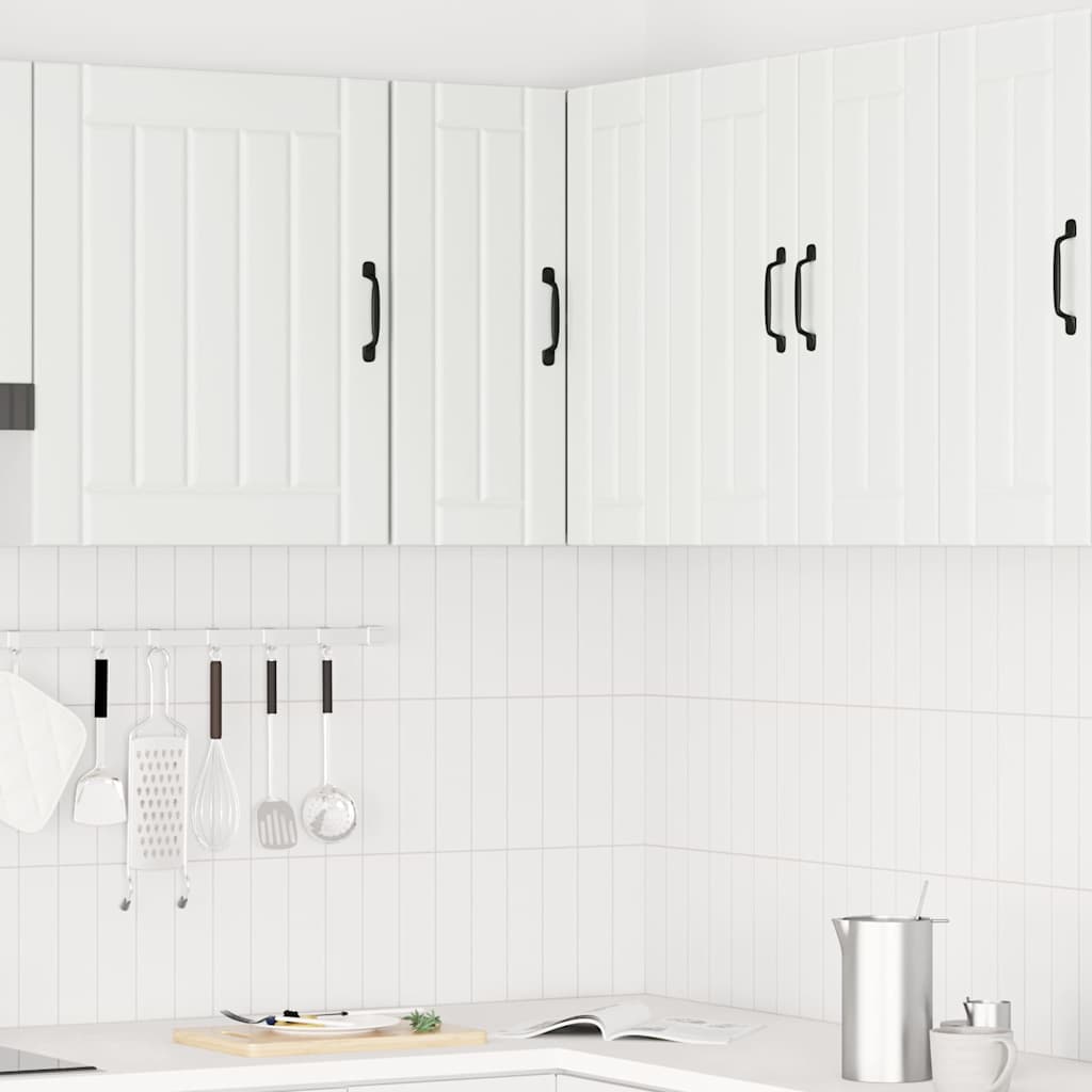 vidaXL Kitchen Wall Corner Cabinet Lucca White Engineered Wood
